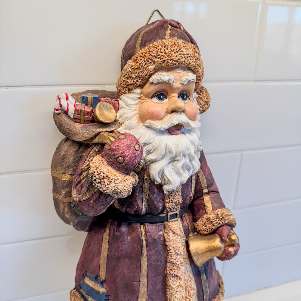 Vintage Old World Christmas Santa Claus Wall Decor, 14.5”H, Styrofoam Casting - Picture 4 of 10